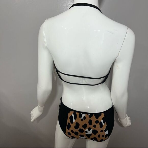 NWT Michael Kors Leopard Print Bandeau Bikini - 6 - Picture 9 of 16